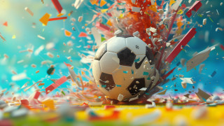 Soccer ball confetti streamers 3d - a soccer ball free wallpaper