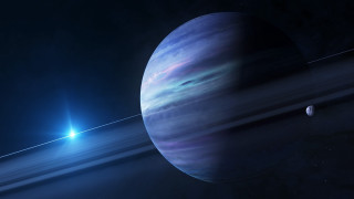 Distant object blue light space 2 - a distant object in the foreground free wallpaper