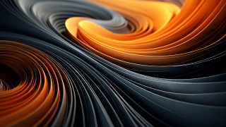 Curved orange black abstract 3d - alberto seveso free wallpaper