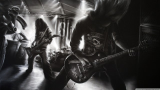 Band playing dark room guitar - eric peterson free wallpaper