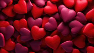 Red hearts 3d render romantic - anne dunn free wallpaper