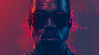 Man sunglasses tie red background - figurativism free wallpaper
