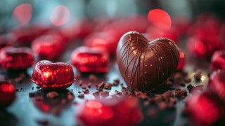 Heart chocolate redlight chocolatepieces romantic - a red light in the middle free wallpaper