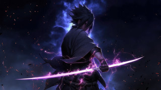 Lightning sword fantasy anime night - concept art free wallpaper