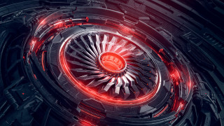 Futuristic red black circular kinetic - background free wallpaper