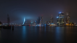 City skyline night bridge river 20 - free city wallpaper
