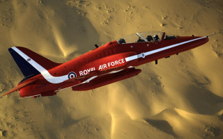 Red fighter jet desert sand - the side of the plane free wallpaper