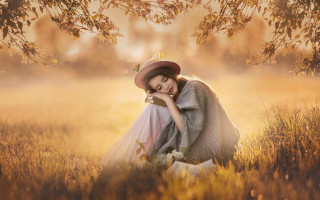 Woman dress hat field tree - anka zhuravleva free wallpaper