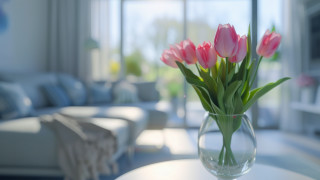 Vase pink flowers living room - a vase free wallpaper