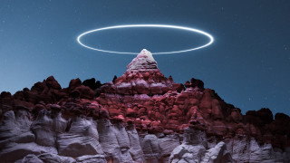 Mountain night sky aurora rocket - peak free wallpaper