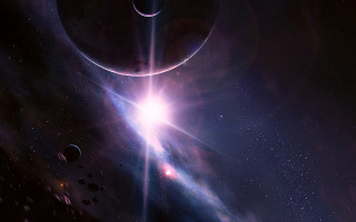 Space scene star planets light - a. hardy free wallpaper