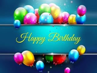 Birthday card balloons stars blue - a happy birthday free wallpaper