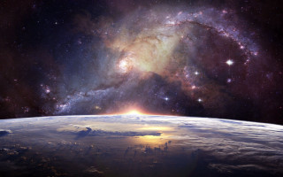 Earth space bright star aurora - a bright star in the background free wallpaper