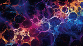 Colorful bubbles water hologram constellation - surface free wallpaper for desktop