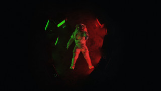 Space suit man neon dark - neon free wallpaper