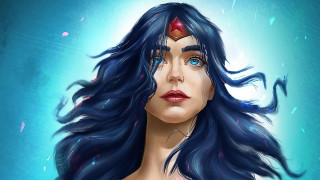 Blue hair fantasy digital painting - a digital painting of a woman free wallpaper