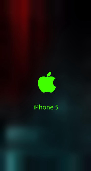 Green apple logo black iphone5 - holography free wallpaper
