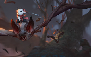 Mouse bat riding forest bats - art station free wallpaper