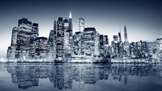 City skyline water background large 2 - art fitzpatrick free wallpaper