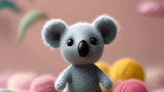 Stuffed koala yarn table furry - small free wallpaper