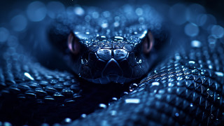 Snake head water droplets blue - ahead free wallpaper
