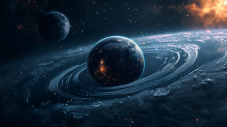 Planet ring star background space 5 - a ring free wallpaper for desktop