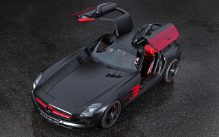 Black sports car red stripe 4 - a black surface free wallpaper