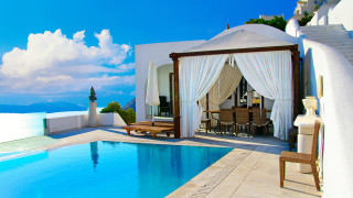 Luxury pool gazebo ocean view - exekia free wallpaper
