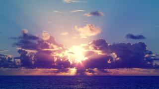 Sunlight clouds ocean cityscape twilight - the sky over the ocean free wallpaper
