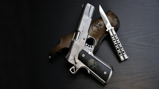 Gun knife scissors sheath stilllife - a still life free wallpaper