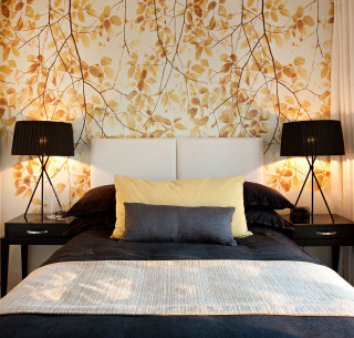 Bed lamps tree design nightstand - a wall free wallpaper