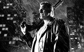 Man rain blackandwhite cityscape gun - bill sienkiewicz free wallpaper