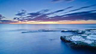 Sunset ocean rocks foreground saturated - anthony s waters free wallpaper