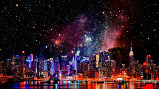 City skyline fireworks water night - the sky and water free wallpaper