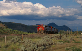 Train rural countryside mountains cloudy - douglas robertson bisset free wallpaper