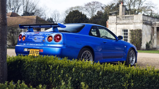 Blue sports car house surfboard - fine art free wallpaper