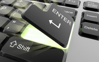 Computer keyboard green enter arrow 2 - a computer keyboard free wallpaper