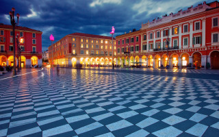 Checkered floor clocktower night magicrealism - cubist free wallpaper