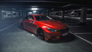 Red car parking garage night - romanesque free wallpaper