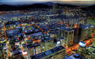 Tokyo night cityscape lights mountains - a city free wallpaper