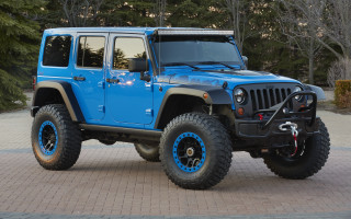 Blue jeep tire brick road - derf free wallpaper