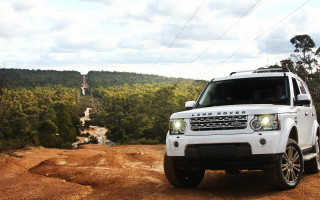 White landrover dirtroad forest hill - xf iq4 free wallpaper