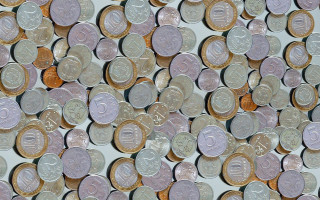 Coins colorful variety macro 8k - a table together free wallpaper