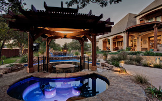 Luxury gazebo pool architecture cityscape - luxury free wallpaper