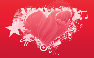 Heart scissors red background music - a heart free wallpaper