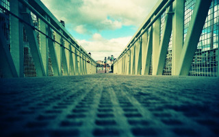 Walkway sky building person cityscape - a sky background and a person free wallpaper