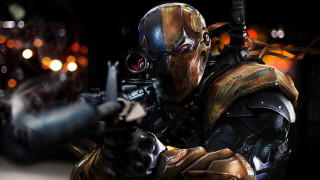 Futuristic suit man weapon battle - his hand free wallpaper