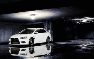 White car parking garage reflective - a parking garage next free wallpaper