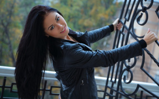 Gothic woman fence smile darkhair - a fence free wallpaper