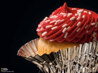 Cupcake red icing white sprinkles - clara peeters free wallpaper